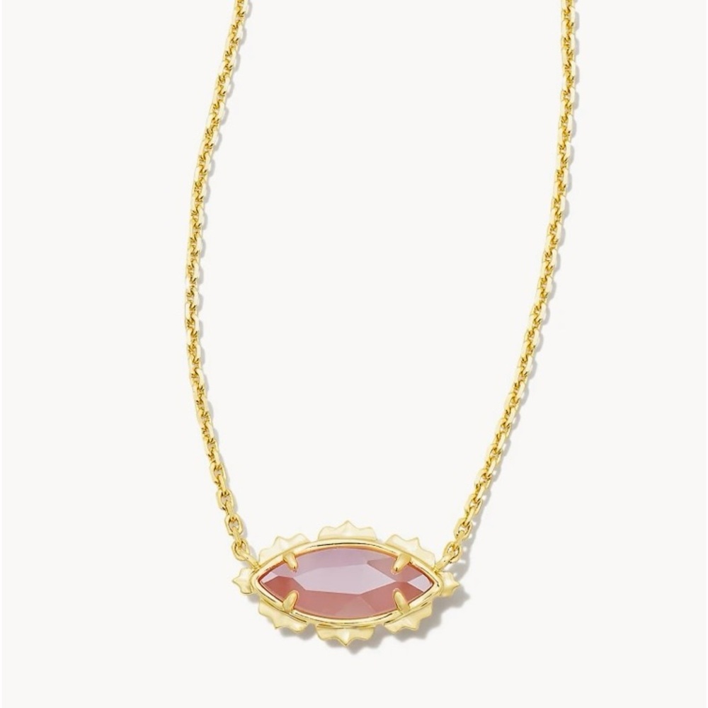 Kendra Scott Set Genevieve Drop Earrings & Pendant Necklace Pink Cat’s Eye NWT